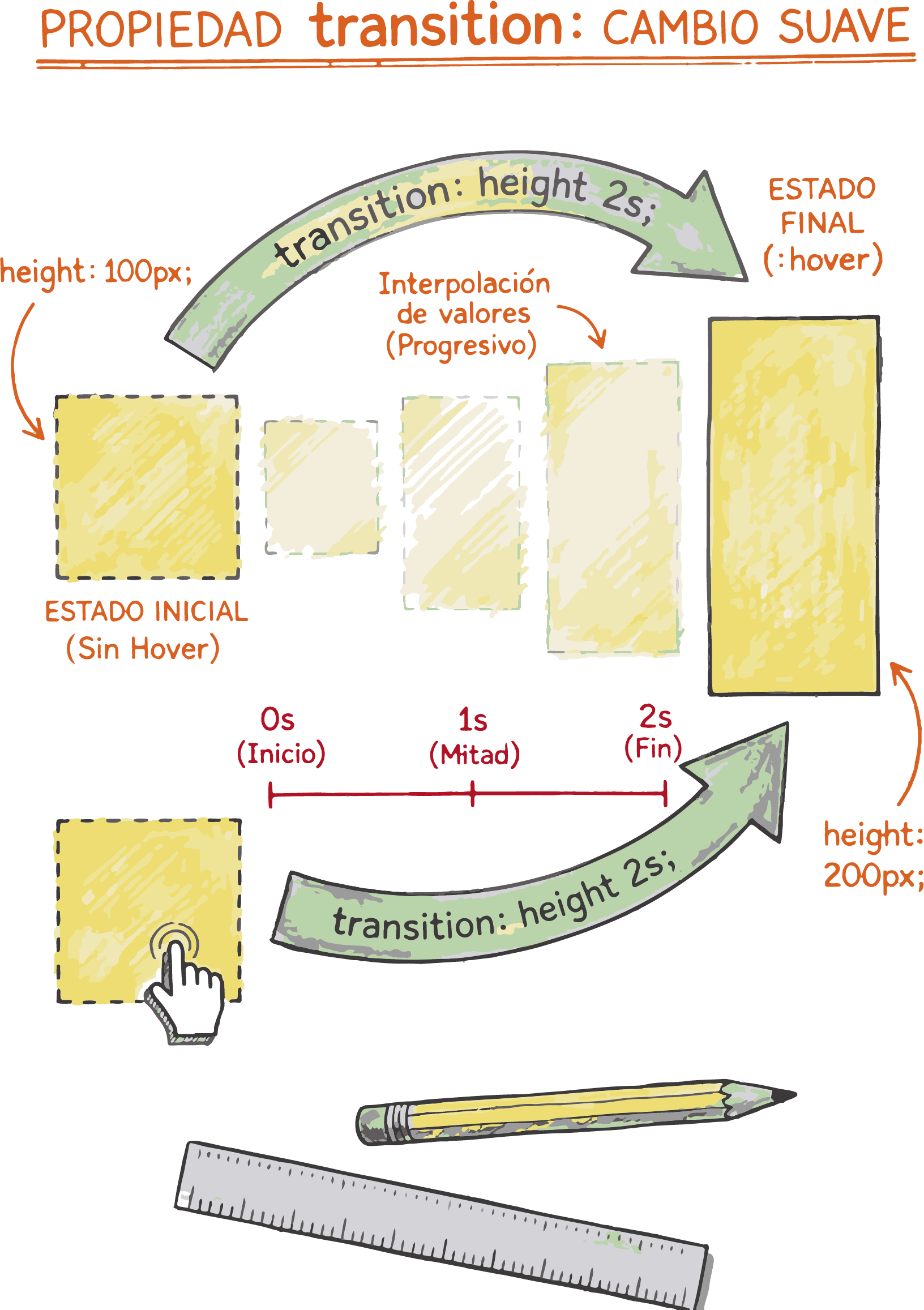 Transición de altura aplicada con hover