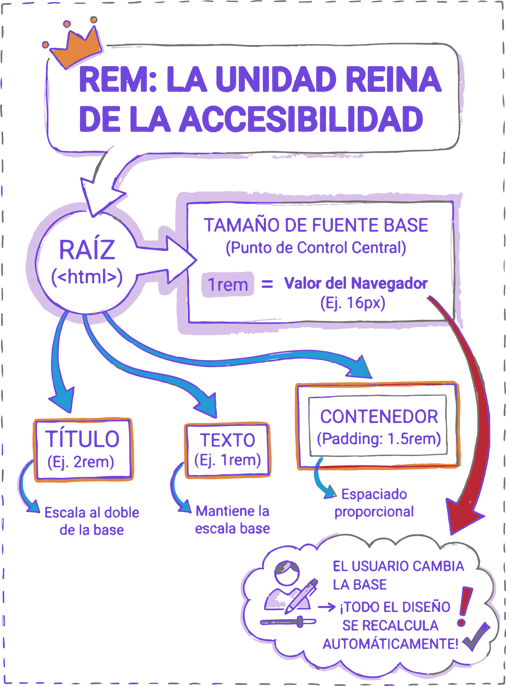 Relación entre font-size del html y los valores en rem