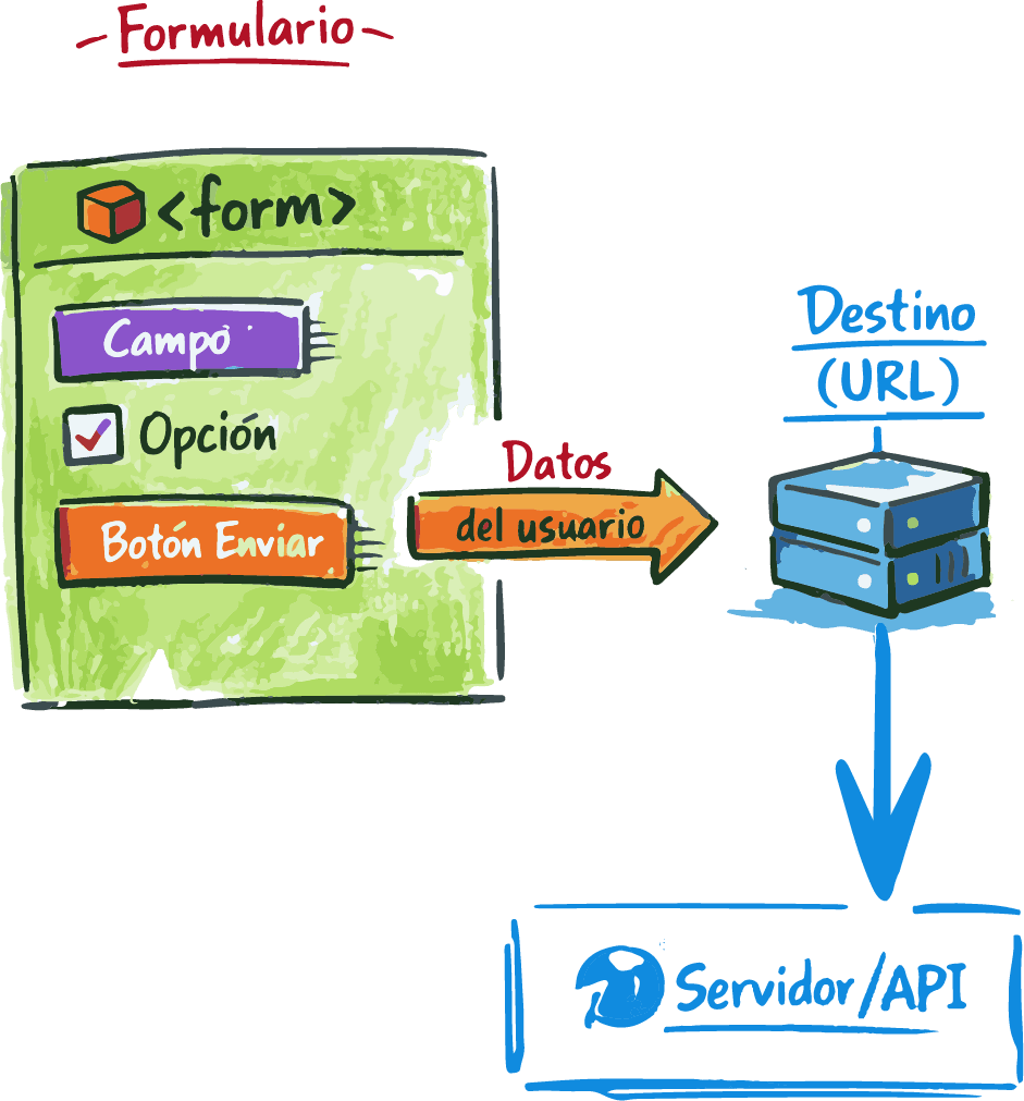 Estructura básica de la etiqueta form en HTML